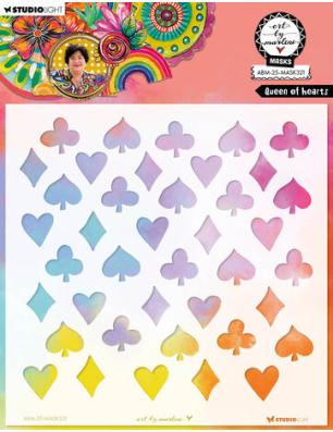 SCRAPBOOKING : Mask 20x20 'Studio Light' Art by Marlene Queen of hearts