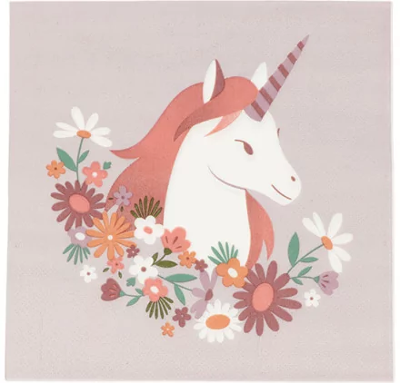 SERVIETTES / COLLAGE : Lot de 10 Serviettes 30x30 'Artemio - Artemio Party' Liberty Licorne