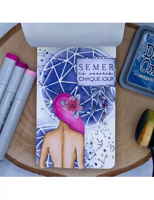 POCHOIRS : Masque rond 'Chou & Flowers - Dans la lune' Connexion