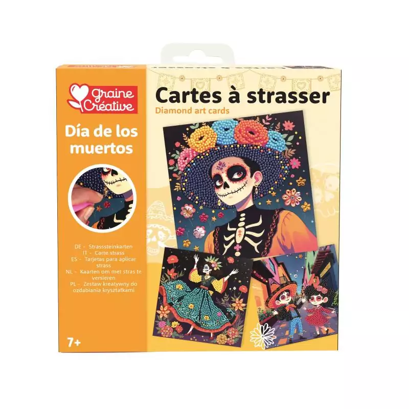 ENFANTS : Cartes à strasser 'Graine créative' Dia de los muertos ENFANTS : Cartes à strasser 'Graine créative' Dia de los muertos