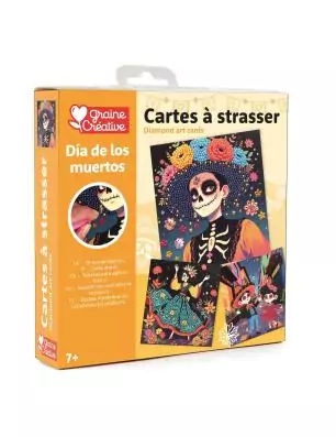 ENFANTS : Cartes à strasser 'Graine créative' Dia de los muertos