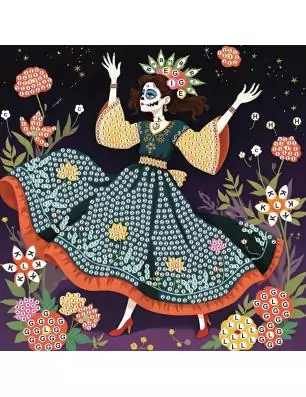 ENFANTS : Cartes à strasser 'Graine créative' Dia de los muertos