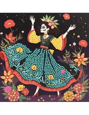 ENFANTS : Cartes à strasser 'Graine créative' Dia de los muertos
