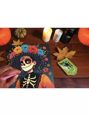 ENFANTS : Cartes à strasser 'Graine créative' Dia de los muertos