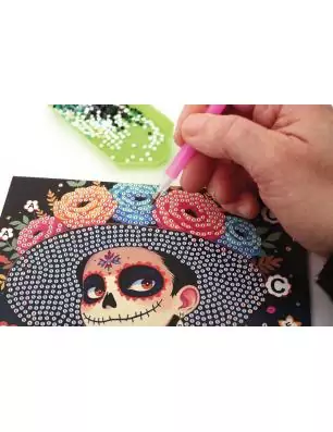 ENFANTS : Cartes à strasser 'Graine créative' Dia de los muertos