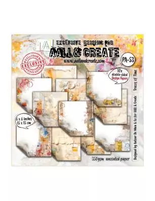 SCRAPBOOKING : Assortiment de 10 papiers doubles 15x15 cm 'AALL and Create' Traces of Time 53