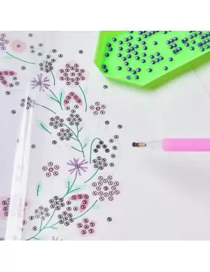 DECORATION : Kit Diamond Painting sur toile 'Rico Design' Couronne de fleurs 20 cm