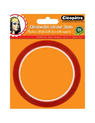 COLLES : Rouleau adhésif double face extra fort 'Cléopatre' 3 mm de large