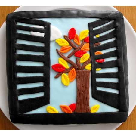 IDEES CREATIVES : Tuto - Réaliser un gâteau avec la forme d'une fenêtre ouverte sur l'automne
